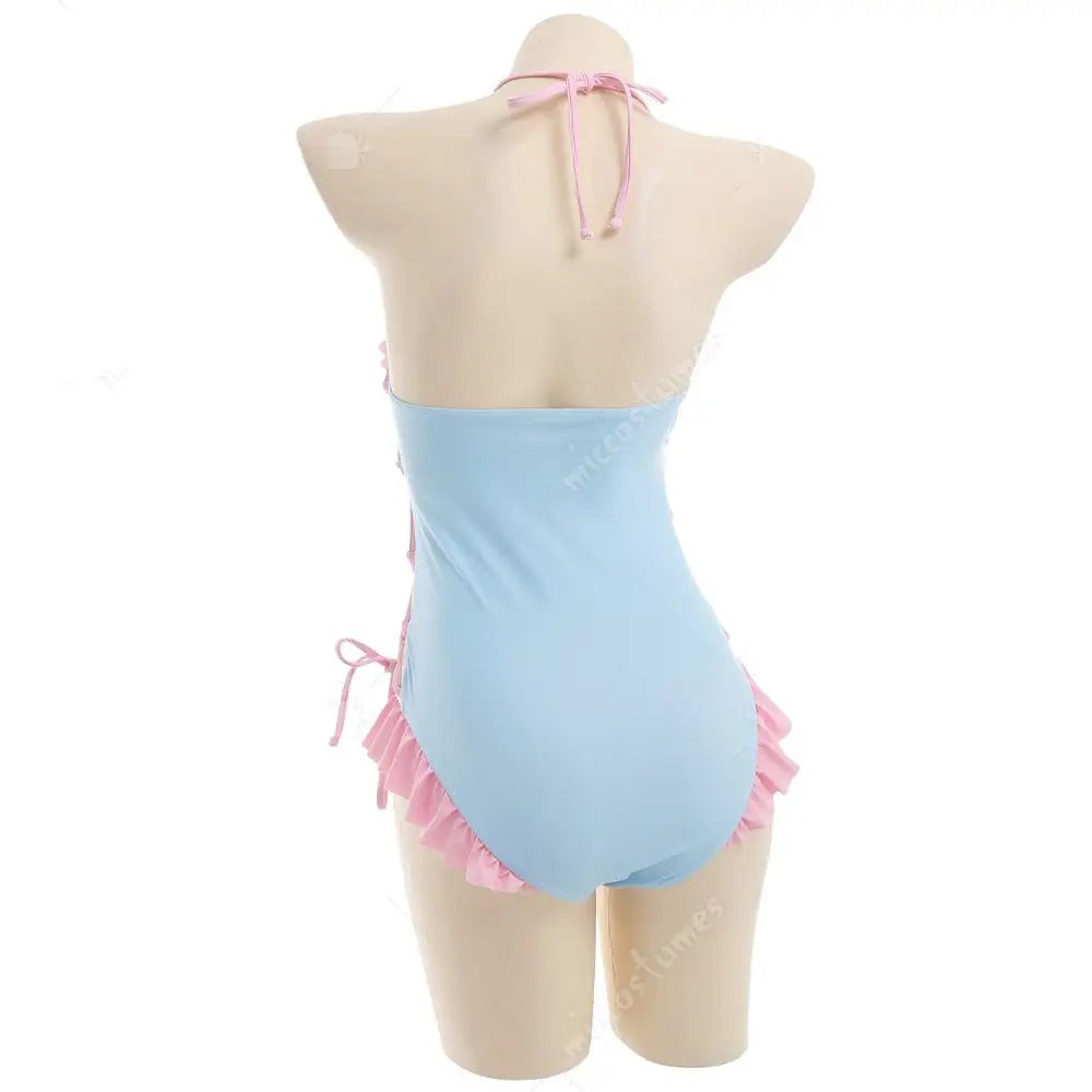 Happy Bunny High Quality Ruffled Adult Onesie Romper and Swimsuit - onesie