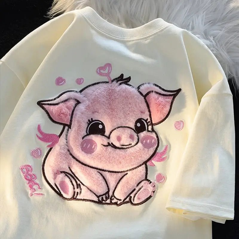Happy Pig Fluffy Tee for Ultimate Cuteness Overload - Cosparty