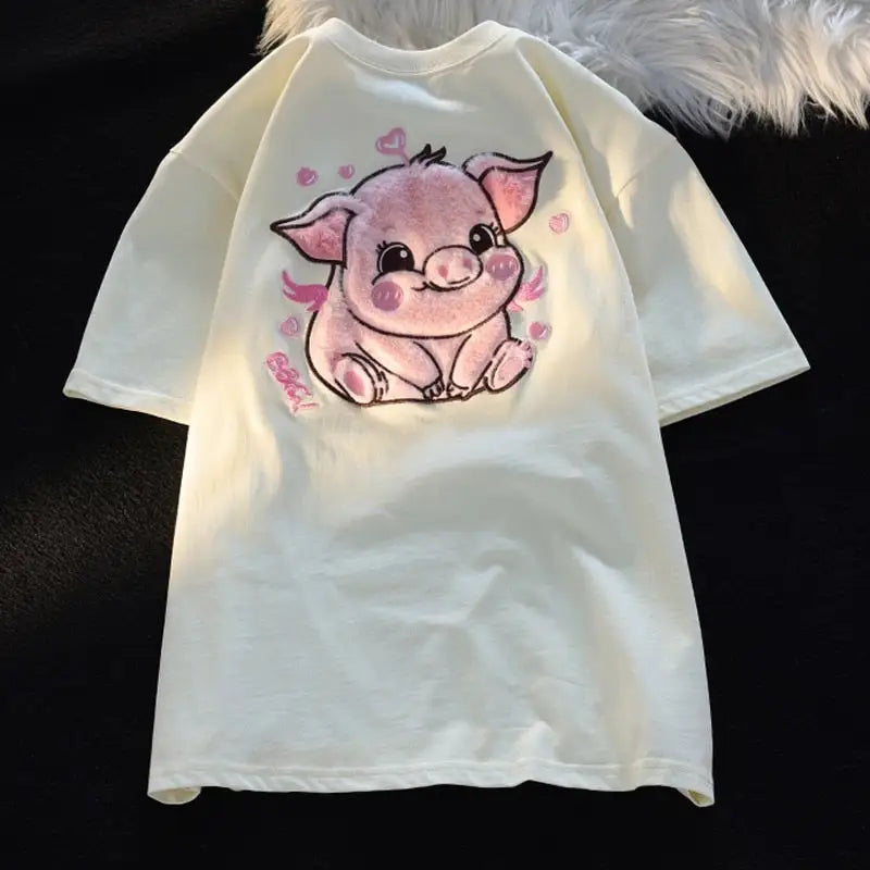 Happy Pig Fluffy Tee for Ultimate Cuteness Overload - shirt