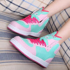 Harajuku High Top Sneakers with Pastel Dinosaur Design - Cosparty