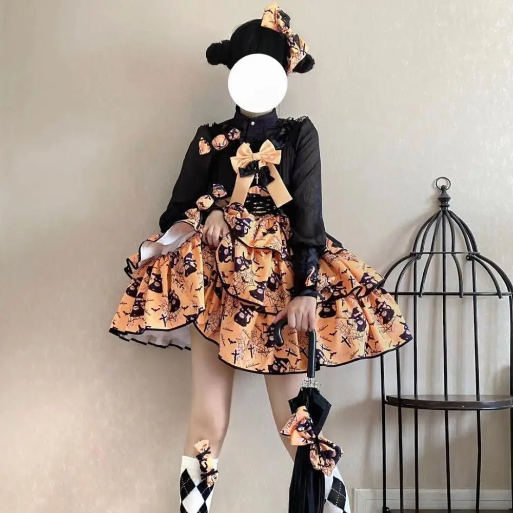 Haunted House Themed Lolita Dress in Pastel Goth Style Length 80cm - Cosparty