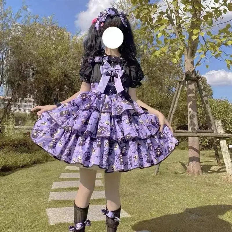 Haunted House Themed Lolita Dress in Pastel Goth Style Length 80cm - Cosparty