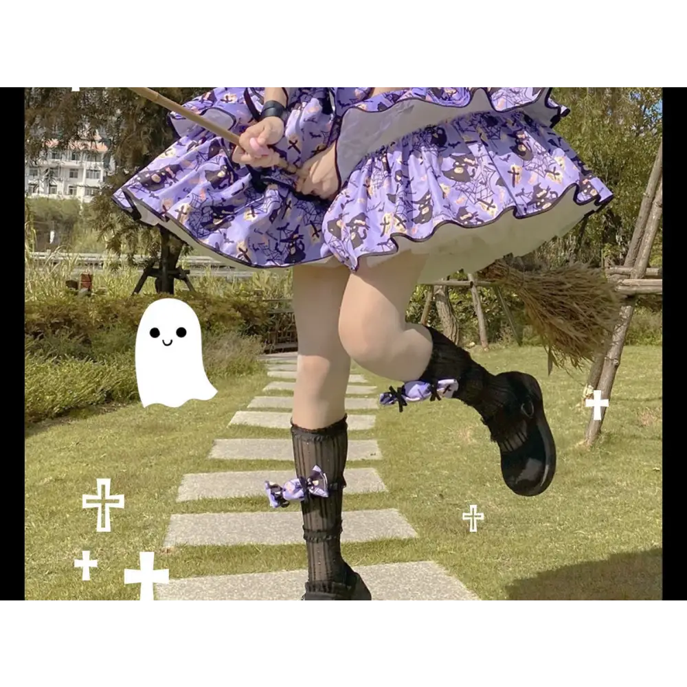 Haunted House Themed Lolita Dress in Pastel Goth Style Length 80cm - Dresses