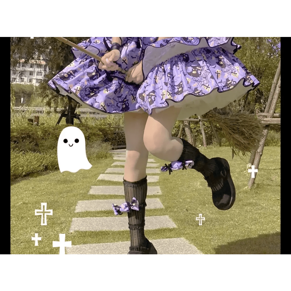 Haunted House Themed Lolita Dress in Pastel Goth Style Length 80cm - Cosparty