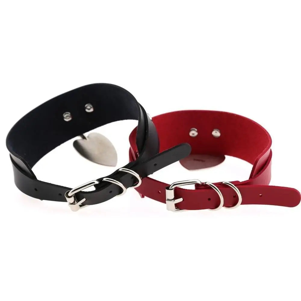 Heart Breaker Vegan Leather Choker for Kinky Princesses - choker