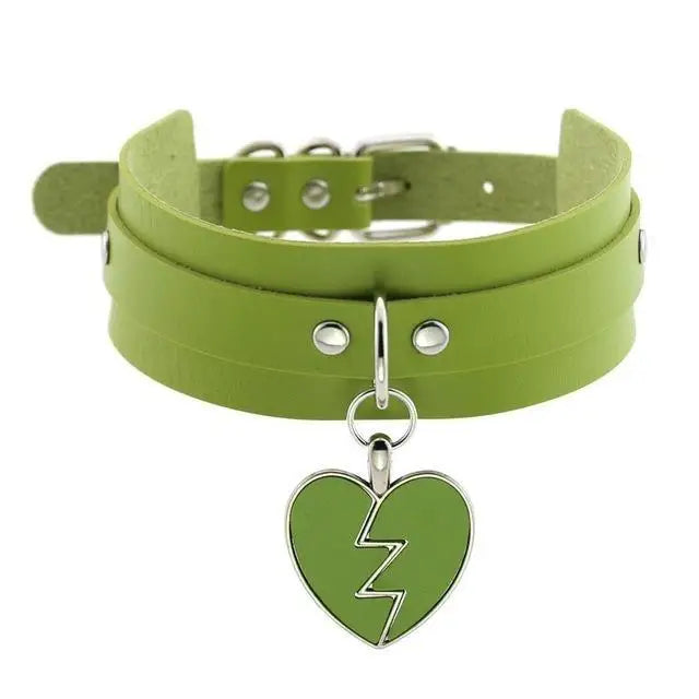 Heart Breaker Collar - Green Collar - choker