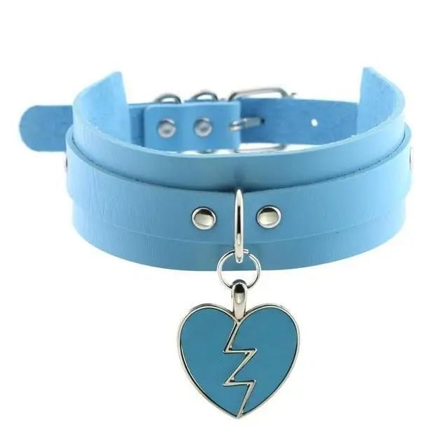 Heart Breaker Vegan Leather Choker for Kinky Princesses - Cosparty