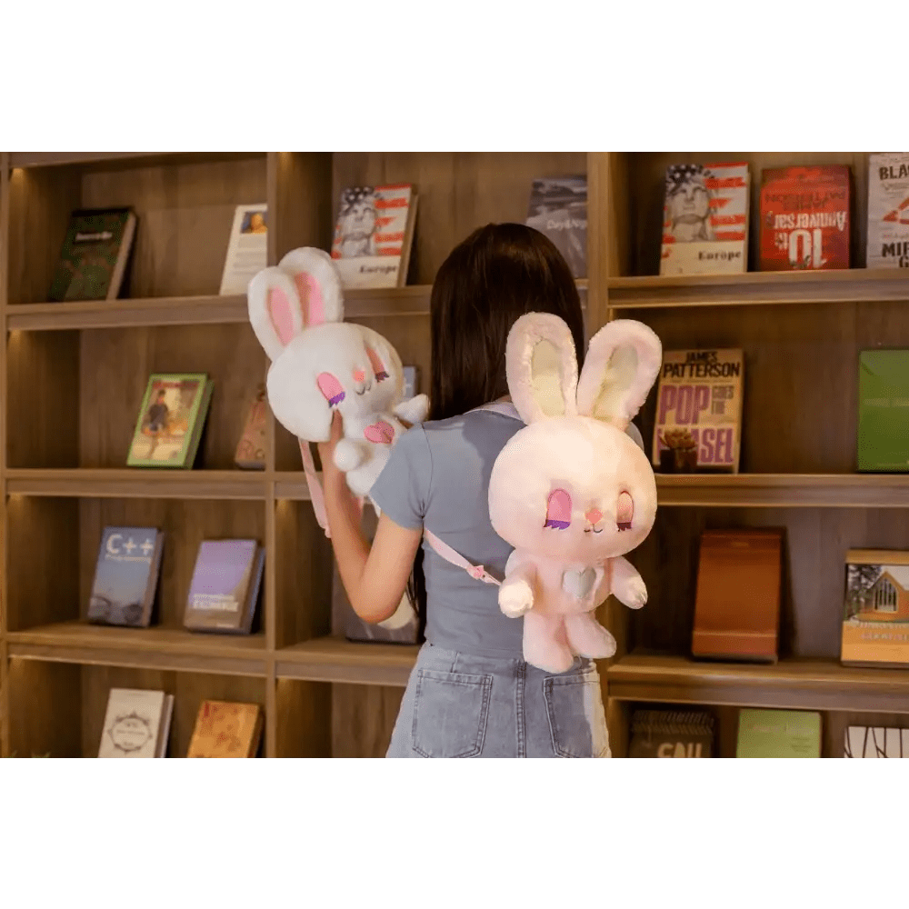 Heavenly Bunny Backpack in Velvety Soft Fabric for Cuddly Comfort - Cosparty