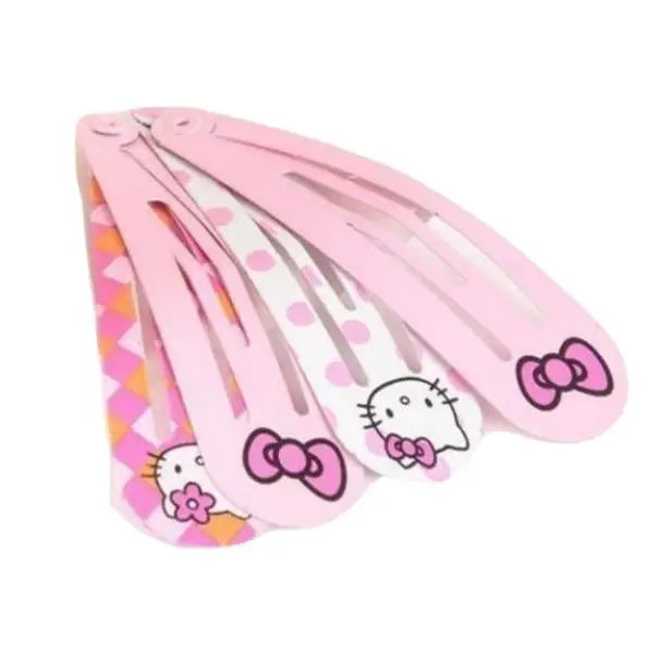 Hello Kitty Hair Clips Set with Matching Elastics - accessories