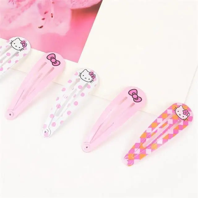 Hello Kitty Hair Clips Set with Matching Elastics - accessories