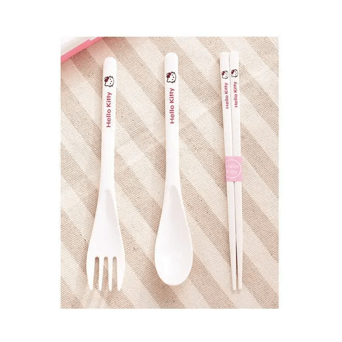 Hello Kitty Inspired Kawaii Cutlery Set with Matching Case - Cosparty