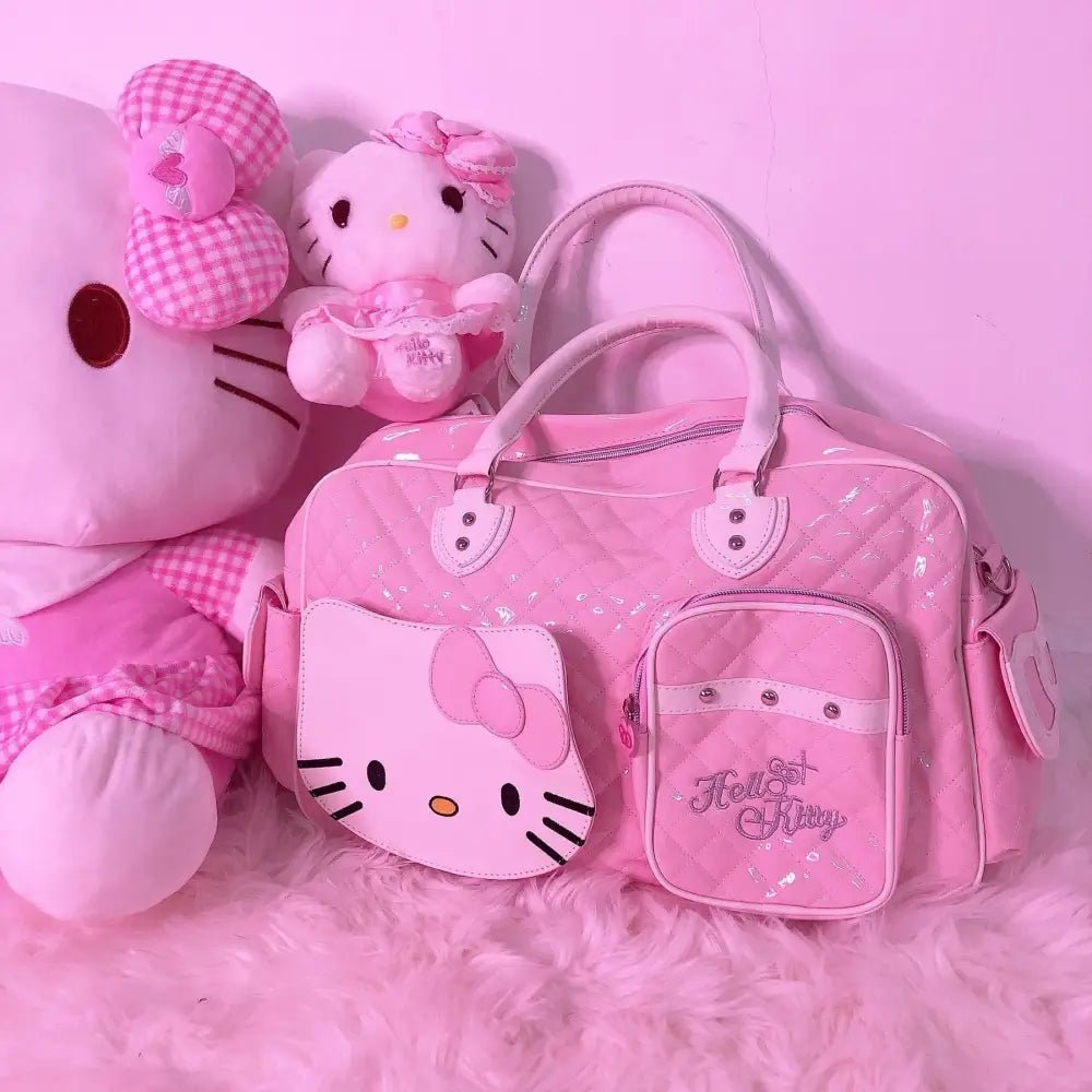 Hello Kitty Large Size Duffle Bag in Vegan Leather Options - Cosparty
