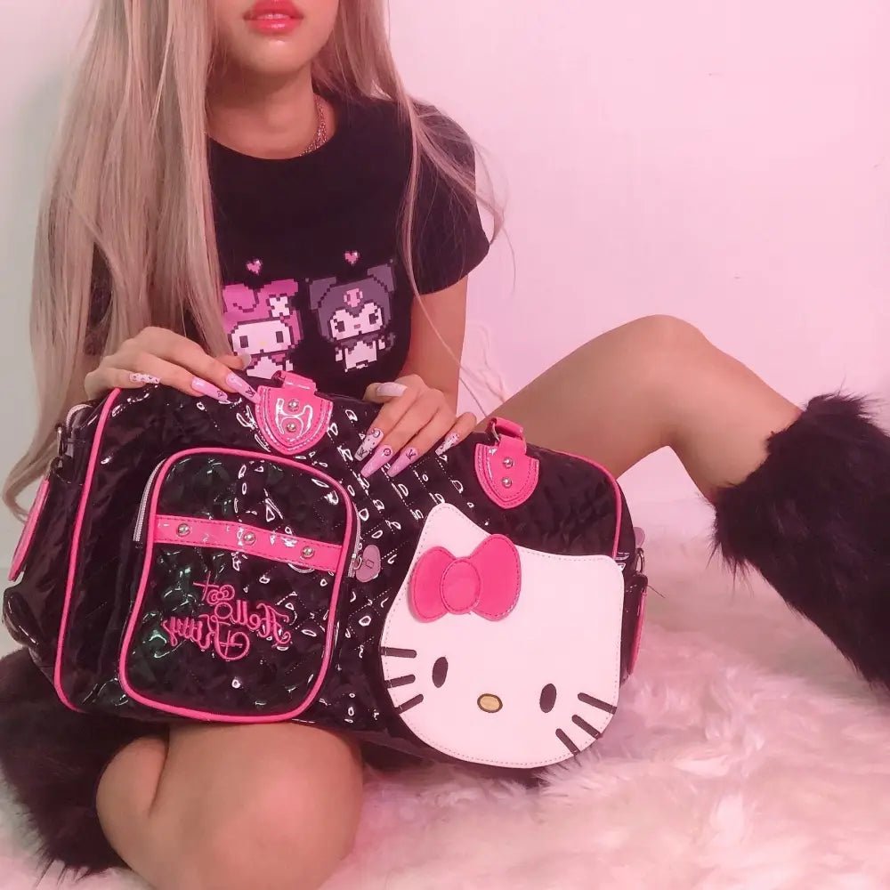 Hello Kitty Large Size Duffle Bag in Vegan Leather Options - Cosparty