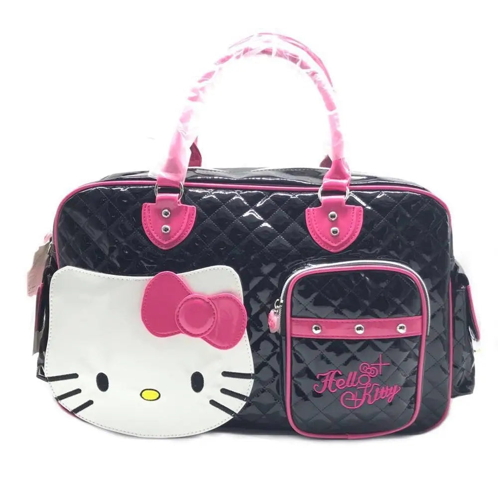 Hello Kitty Large Size Duffle Bag in Vegan Leather Options - Black - bag