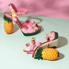 High Fashion Pink Pineapple Platform Sandals for Luxe Looks - Cosparty
