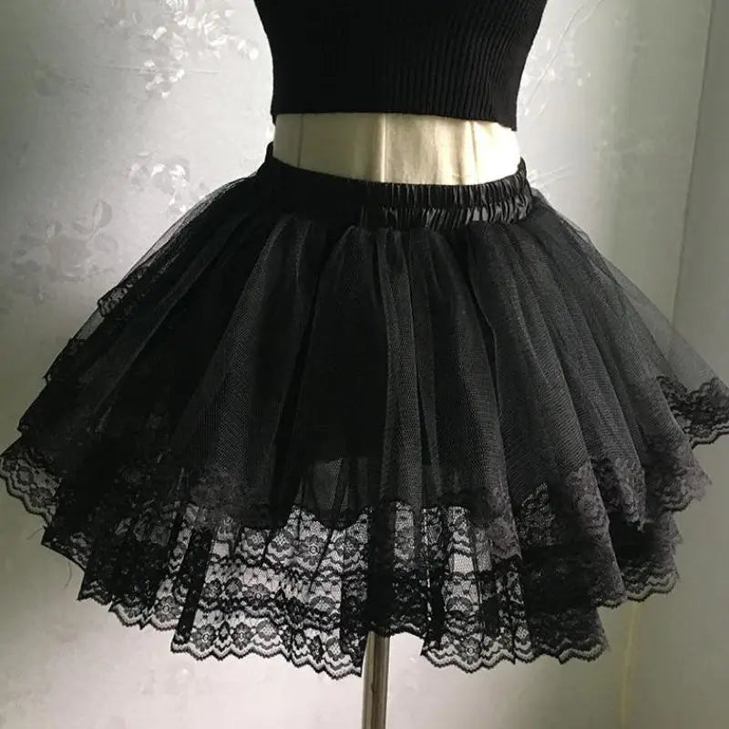 High Quality Lace Petticoat for a Perfectly Poofed Look - Black - Skirts