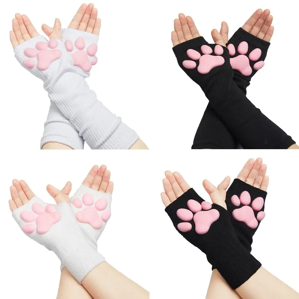 High Quality Thigh High Neko Cat Paw Gloves - gloves