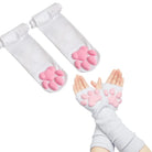 3D Paw Pad Gloves - Long White & Socks - gloves, mittens, paw, paw pad, prints