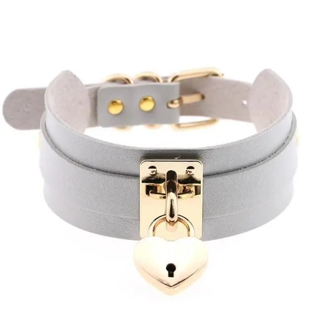 Locket Collar - Gray - collar