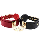 High Quality Vegan Leather Heart Locket Choker in Gold - Cosparty