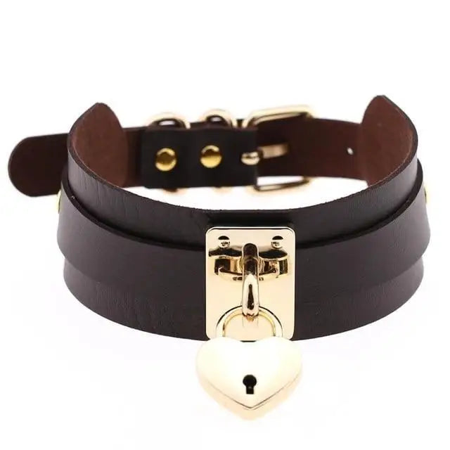 Locket Collar - Dark Brown - collar