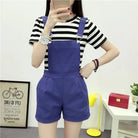 High Waisted Ribbon Jumper with Shoulder Strap and Bow Detail - Cosparty