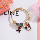 Holiday Character Bangle Beaded Bracelets Featuring Kawaii Designs - Cosparty