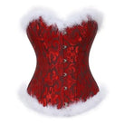 Genuine Holiday Corsets (5 Styles!) - Red Patterned / S - bustier, christmas, corset, corsetry, corsets