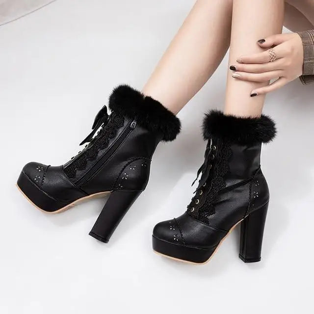 Holiday Themed Sweet Lolita Booties in New Condition Org InStock - boots