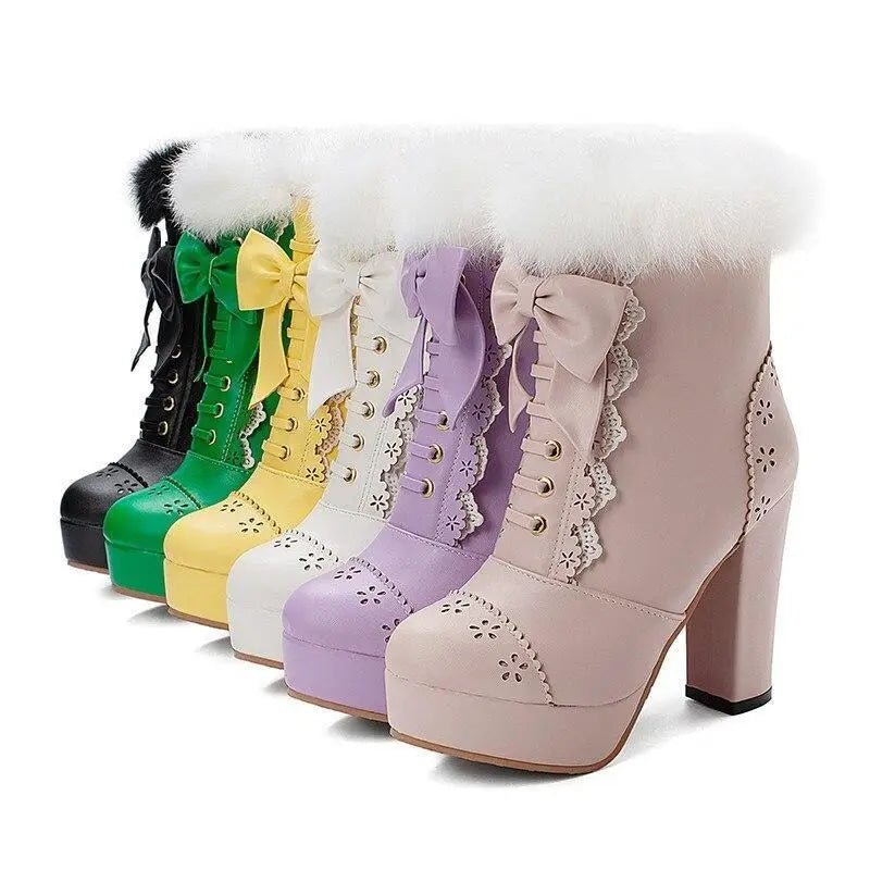 Holiday Themed Sweet Lolita Booties in New Condition Org InStock - Cosparty