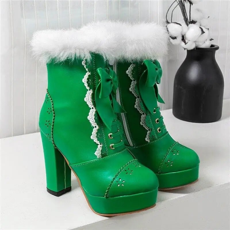 Holiday Themed Sweet Lolita Booties in New Condition Org InStock - Cosparty