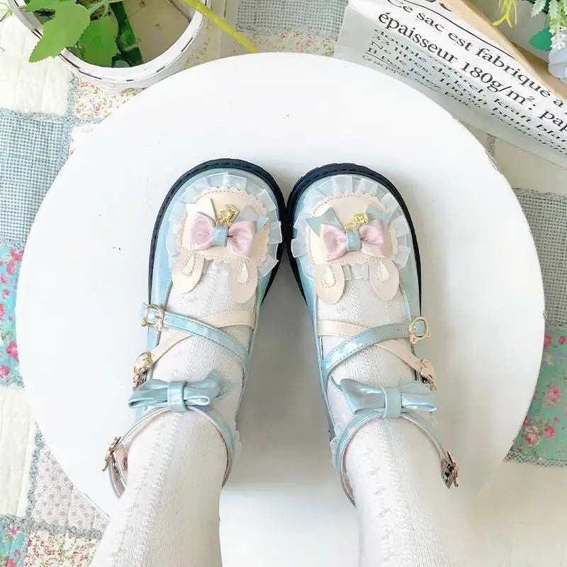 Holographic Bunny Ear Lolita Shoes for Kawaii Style - shoes