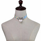Holographic Lock and Key Choker Collar with Metal Locket - Cosparty