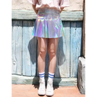 Holographic Pleated Silver Mini Skirt for Trendy J-Fashion Lovers - Skirts