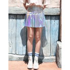 Holographic Pleated Silver Mini Skirt for Trendy J - Fashion Lovers - Cosparty
