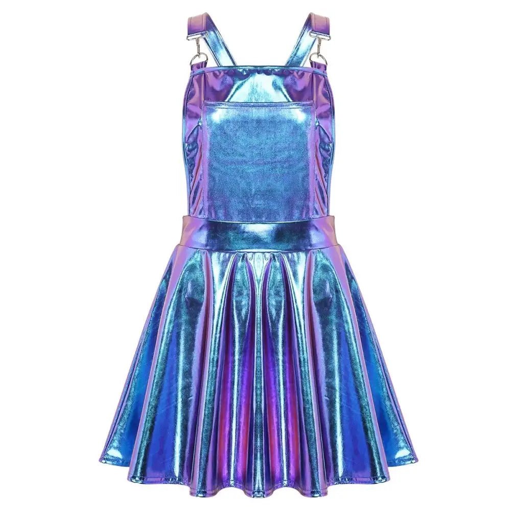Holographic Suspender Overall Jumper Dress in New Condition - Cosparty