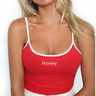 Honey Knit Crop Top for Stylish Summer Weather Wear - Red / S - shirt