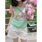 Hungry Lil Pup Tee for Kawaii Fashion Enthusiasts - Green / L (57-63KG) - shirt