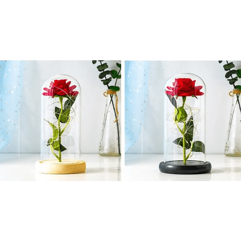 Immortal Rose Lamp with Elegant Flower Encased in LED Light - Cosparty