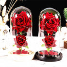 Immortal Rose Lamp with Elegant Flower Encased in LED Light - light