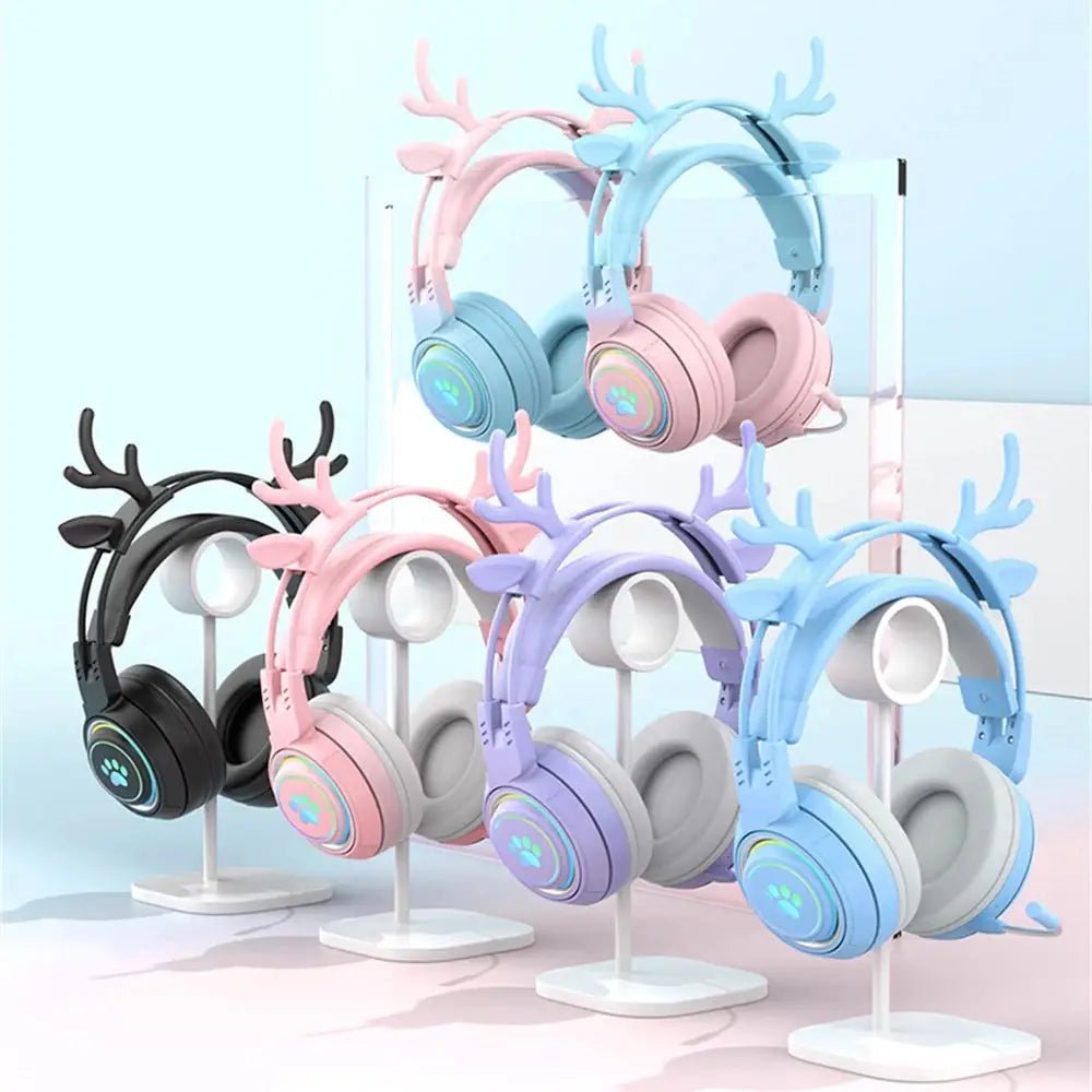 Interchangeable Deer Antler Neko Headset for Gamers and Streamers - Cosparty