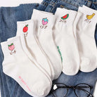 Japanese Fruit Inspired White Socks with Comfy Ankle Fit - Cosparty