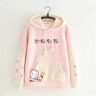 Japanese Inspired Painting Cat Artist Hoodie with Cherry Blossoms - sweater