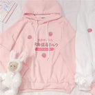 Japanese Strawberry Hoodie in Soft Pastel Pink Available - Cosparty