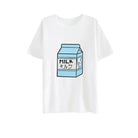 Japanese Strawberry Milk Kawaii T-Shirt in Soft Cotton - Blue Milk / S - Shirt