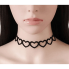 Jet Black Heart Choker Necklace for a Chic Gothic Look - Cosparty