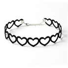 Jet Black Heart Choker Necklace for a Chic Gothic Look - Cosparty