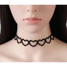 Jet Black Heart Choker Necklace for a Chic Gothic Look - Accessories