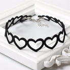 Jet Black Heart Choker Necklace for Chic Goth Fashion - choker