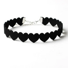 Jet Black Heart Choker Necklace for Chic Goth Fashion - choker